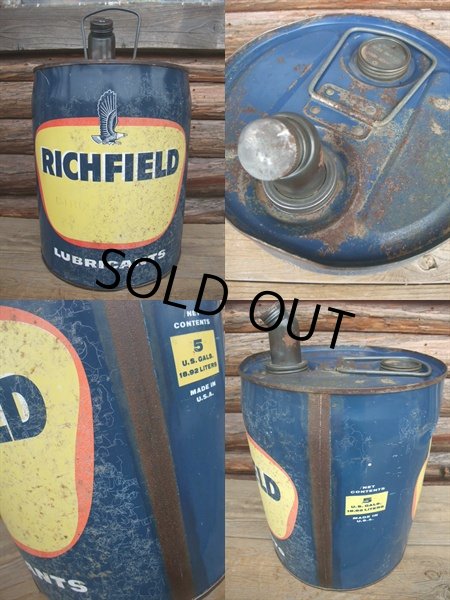画像2: Vintage RICHFIELD 5GL Motor Gas/Oil (AC-448)  (2)
