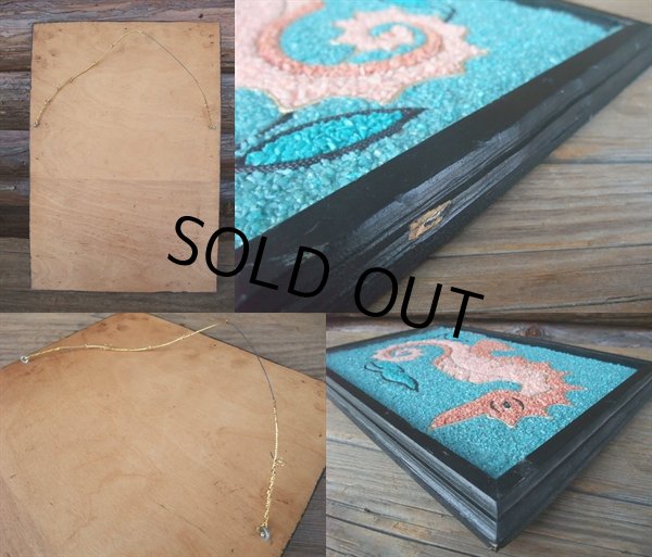 画像3: Vintage Sea Horse Art W/Frame Wall Decor (AC598) (3)