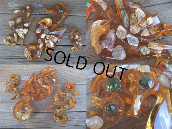画像2: Vintage Lucite Sea Horse Wall Decor SET (AC-599) (2)