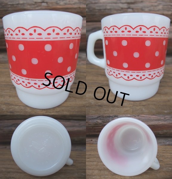 画像2: FireKing Lace Dot Red (AC-634)   (2)
