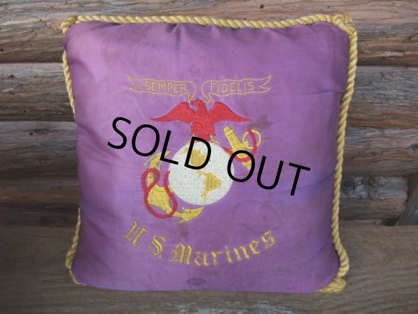 画像1: Vintage Souvenir Cushion / US Marine-B (AC-728)  (1)