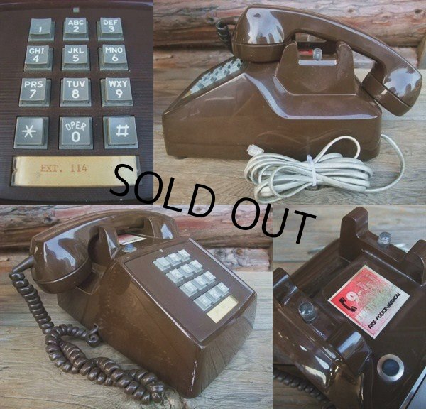 画像2: 70s Vintage Telephone / Brown (AC-822)  (2)