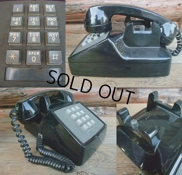 画像2: 70s Vintage Telephone / Black (AC-823)  (2)