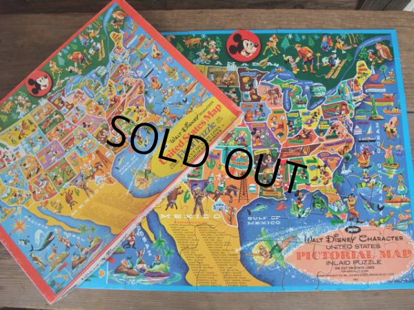 画像1: Vintage Disney Puzzle / U.S. MAP (AC-828) (1)