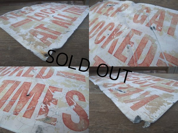 画像2: Vintage Road Sign / KEEP GATE (AC1009) (2)