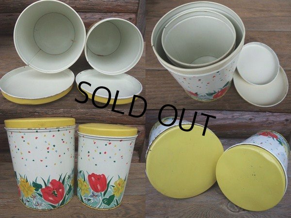 画像3: Vintage Canister 2pc Set  / Flower (AC1169) (3)