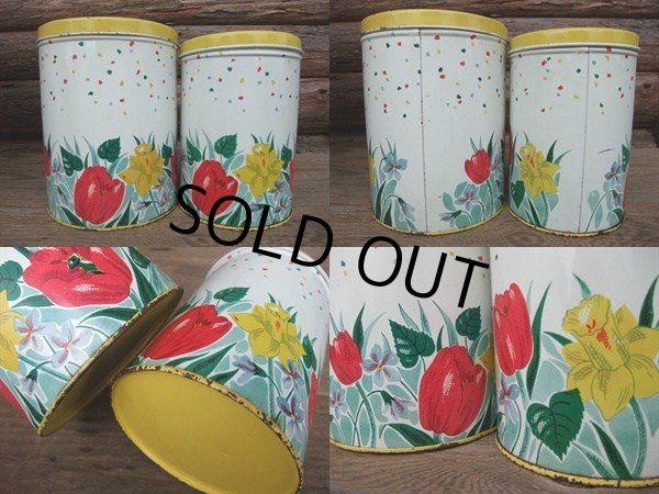 画像2: Vintage Canister 2pc Set  / Flower (AC1169) (2)