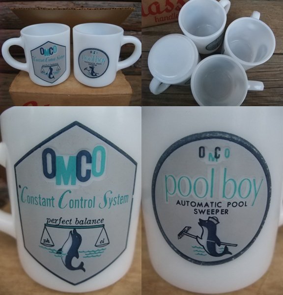 画像3: Vintage OMCO Milkglass Mug Dolphin Set (AC-1218) (3)