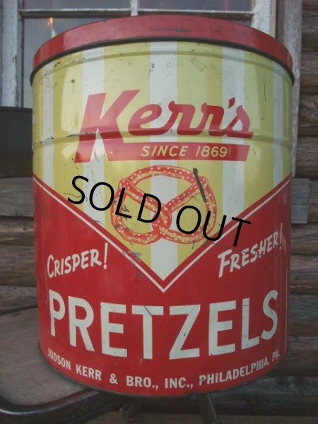 画像1: Vintage Kerr's Pretzel Tin Can (NK-143) (1)