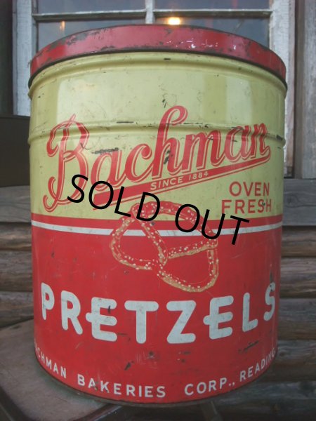 画像1: Vintage Bachman Pretzel Tin Can (NK-142) (1)