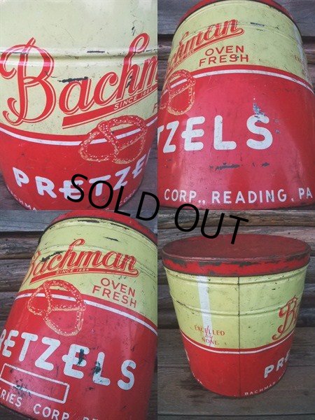 画像2: Vintage Bachman Pretzel Tin Can (NK-142) (2)