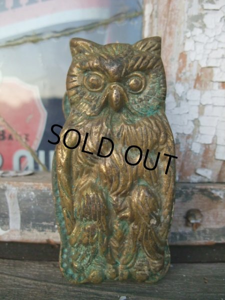 画像1: Vintage U.S.A. Owl Brass Clip (NR-301) (1)