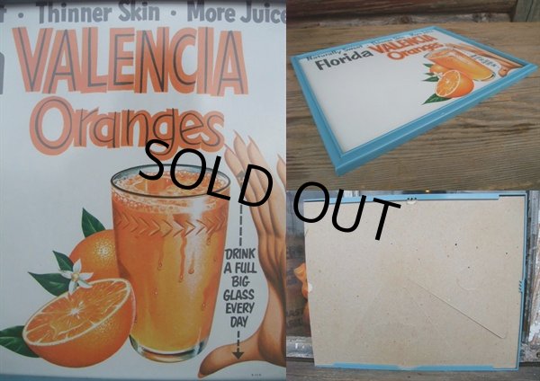 画像2: 50s Vintage FRORIDA VALENCIA ORANGE Advertising Sign w/Frame (NR-309) (2)