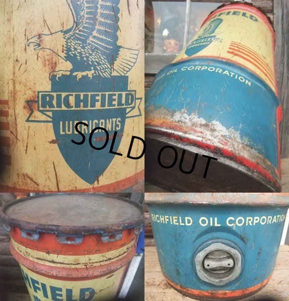画像3: Vintage Drum RICHFIELD 115 lb Oil Can (NK-148) (3)