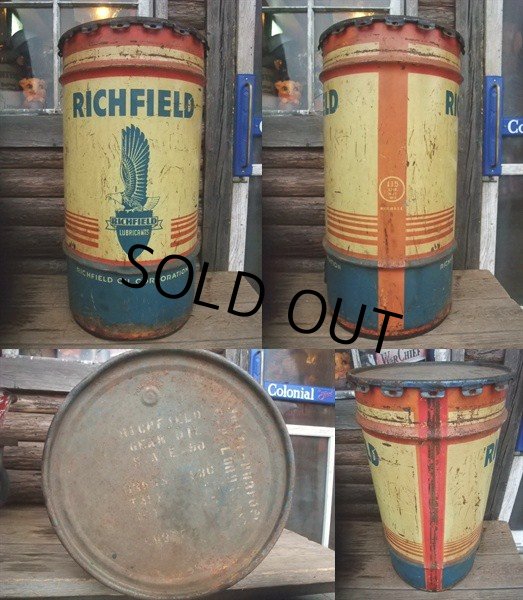 画像2: Vintage Drum RICHFIELD 115 lb Oil Can (NK-148) (2)