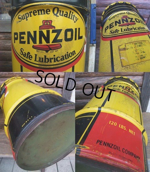 画像3: SALE / Vintage Drum Pennzoil 120 lb Oil Can (NK-147) (3)