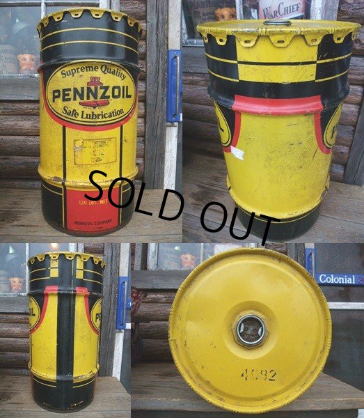 画像2: SALE / Vintage Drum Pennzoil 120 lb Oil Can (NK-147) (2)