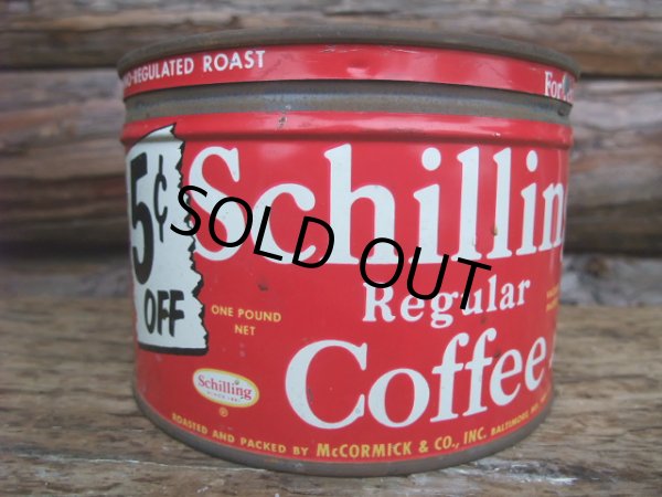 画像1: Vintage Schilling Regular Coffee Tin Can (NK-385) (1)