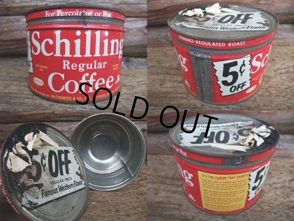 画像2: Vintage Schilling Regular Coffee Tin Can (NK-385) (2)