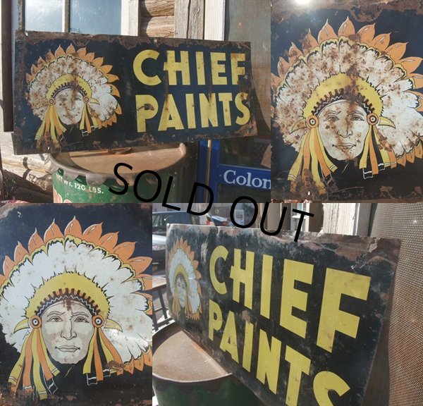 画像2: Vintage CHIEF PAINTS Metal Sign (NK-467) (2)