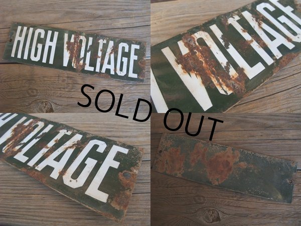 画像2: 40s Vintage High Voltage Porcelain Sign (NK-470) (2)
