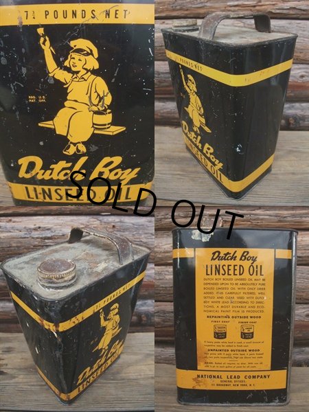 画像2: Vintage Dutch Boy Paint / Linseed Oil Can (NK493) (2)