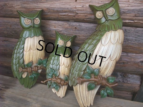 画像1: 60s Vintage SEXTON Wall Decor Owls (NK-650) (1)