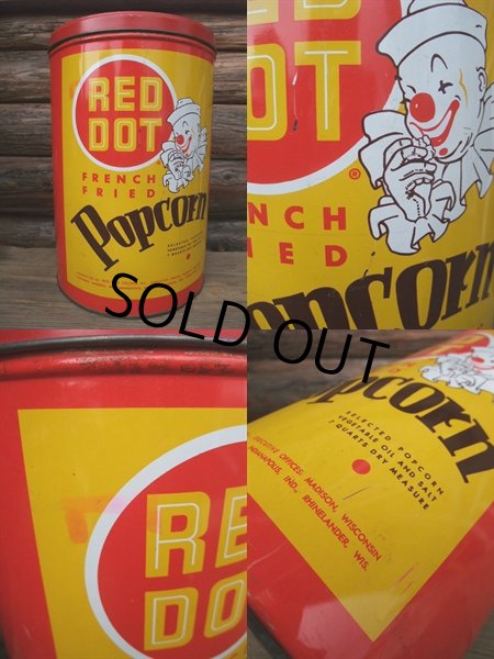 画像2: Vintage RED DOT Popcorn Tin Can (NK731) (2)
