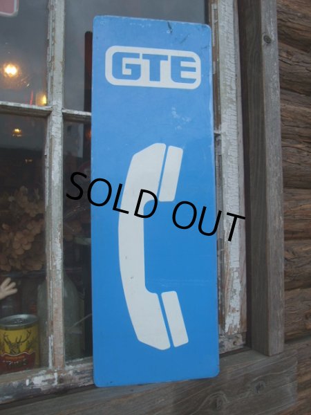 画像1: Vintage Public Telephone Sign / GTE (NK827)  (1)