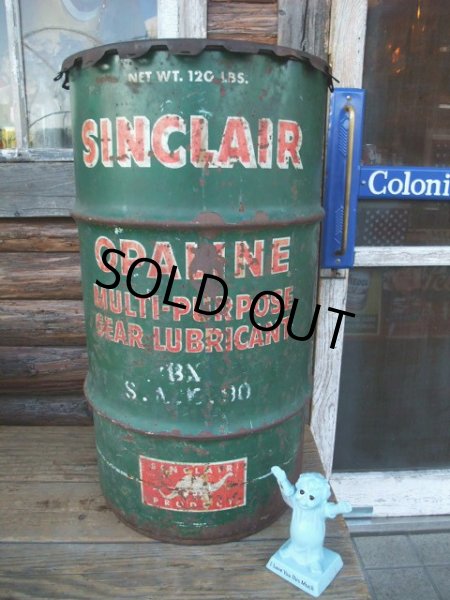 画像1: Vintage Drum SINCLAIR 120 lb Oil Can (NK986) (1)