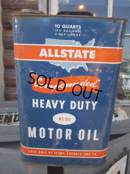 画像1: Vintage Sears ALL STATE 10Quarts Moter Oil Can (NR124) (1)