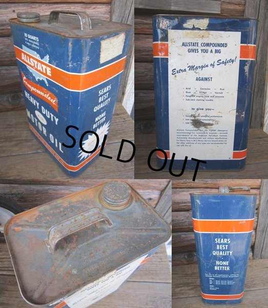 画像2: Vintage Sears ALL STATE 10Quarts Moter Oil Can (NR124) (2)