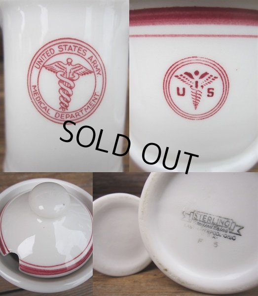 画像3: Vintage US ARMY MDS Creamer & Suger Pot (PJ412) (3)