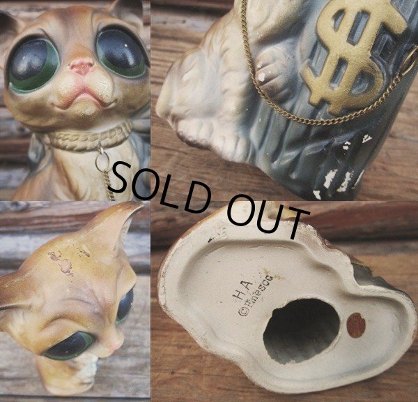 画像3: 60s GIG Vintage Ceramic BIG SAD EYES CAT #A (PJ434)  (3)
