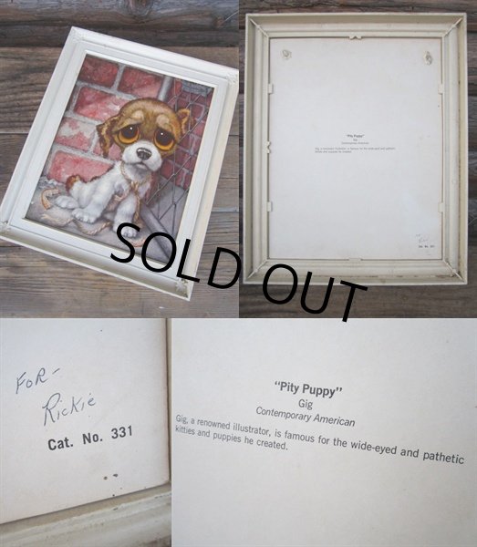 画像3: 60s GIG Vintage Big Eyes Art Dog #016 (PJ433) (3)