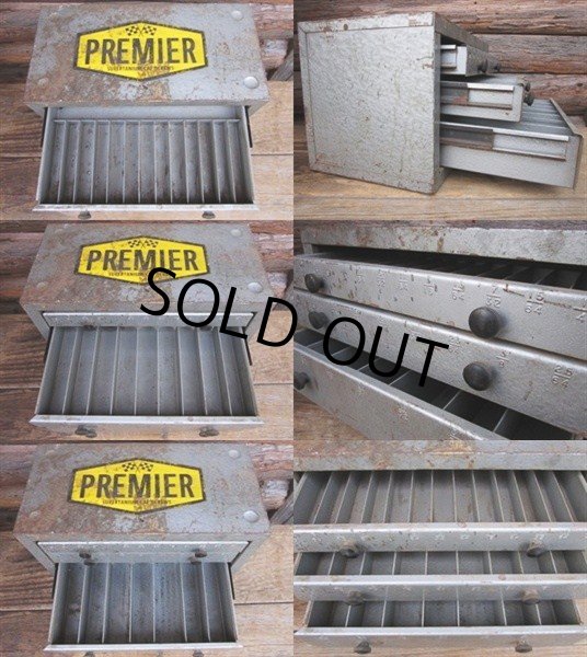 画像3: Vintage PREMIER 3 Drawer Tool Part Box (PJ455) (3)