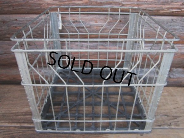 画像1: Vintage Meral Wire Milk Crate Blak (PJ485) (1)