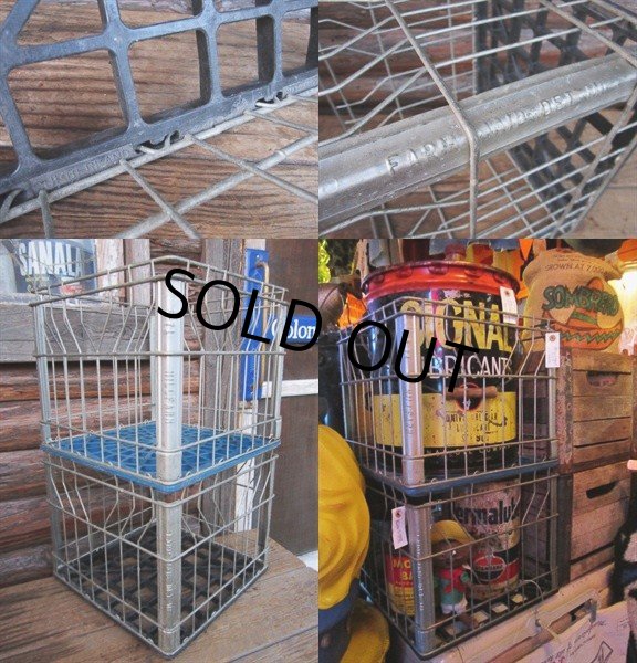 画像3: Vintage Meral Wire Milk Crate Blak (PJ485) (3)