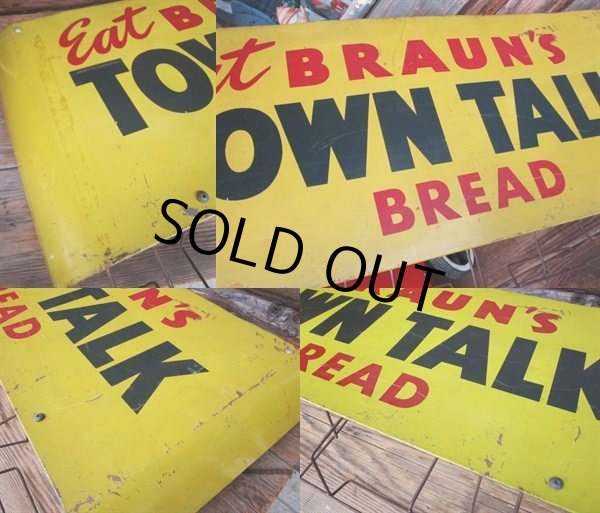 画像2: Vintage TOWN TALK BREAD Store Display Sign (PJ533)  (2)
