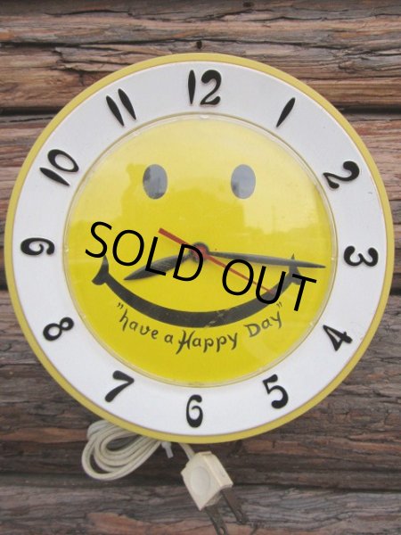 画像1: Vintage Smile Happy Face Wall Clock (PJ583) (1)