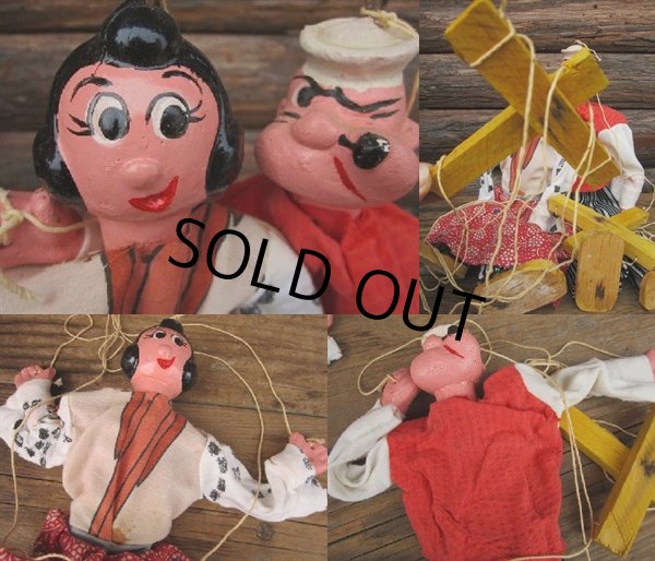 画像2: Vintage Popeye & Olive Marionette Set (PJ586) (2)
