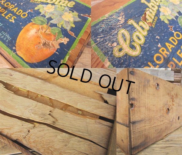 画像3: Vintage Wood Colombine  Fruit Crate Box (PJ589)  (3)