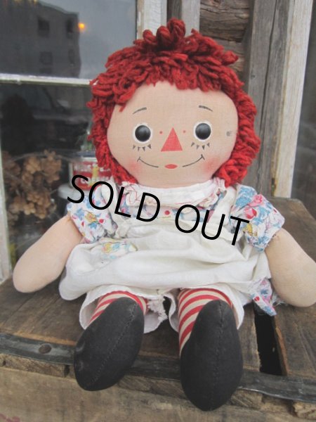 画像1: Vintage Raggedy Anne Rug Doll 31cm (PJ596) (1)