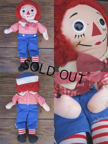 画像2: Vintage Raggedy Andy Rug Doll 40cm (PJ601) (2)