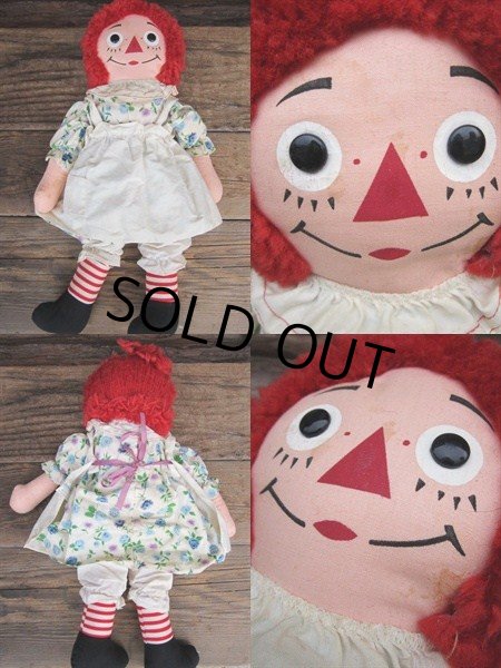 画像2: Vintage Raggedy Anne Rug Doll 47cm (PJ594) (2)