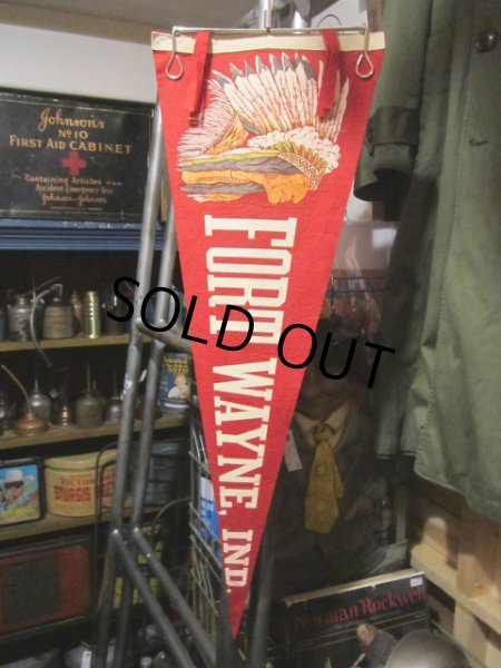 画像1: Vintage Souvenir Pennant / FORT WAYNE IND (PJ637) (1)