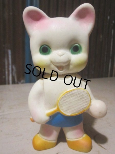 画像1: Vintage Rubber Doll Tennis Cat (PJ661) (1)