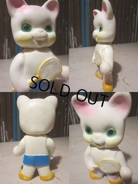 画像2: Vintage Rubber Doll Tennis Cat (PJ661) (2)