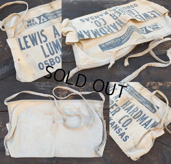 画像2: Vintage Carpenter Nail Apron / LEWIS A. HARDMAN LUMBER (PJ730) (2)