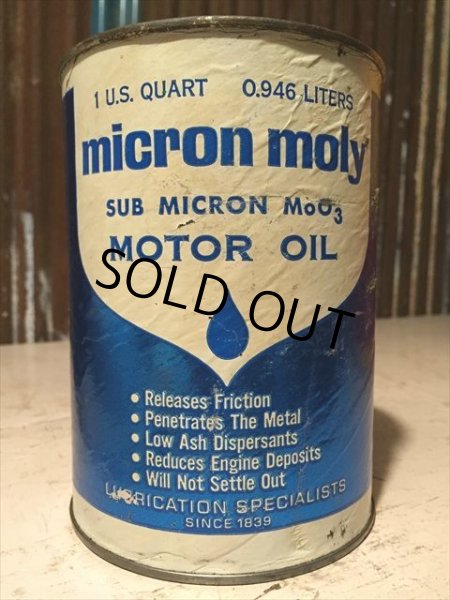 画像1: SALE Vintage Micron Moly Quart Can Motor Gas/Oil (PJ768)  (1)